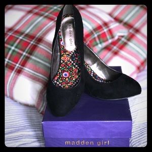 Madden Girl Black Suede Heel 3.5